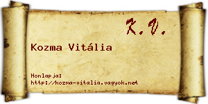 Kozma Vitália névjegykártya